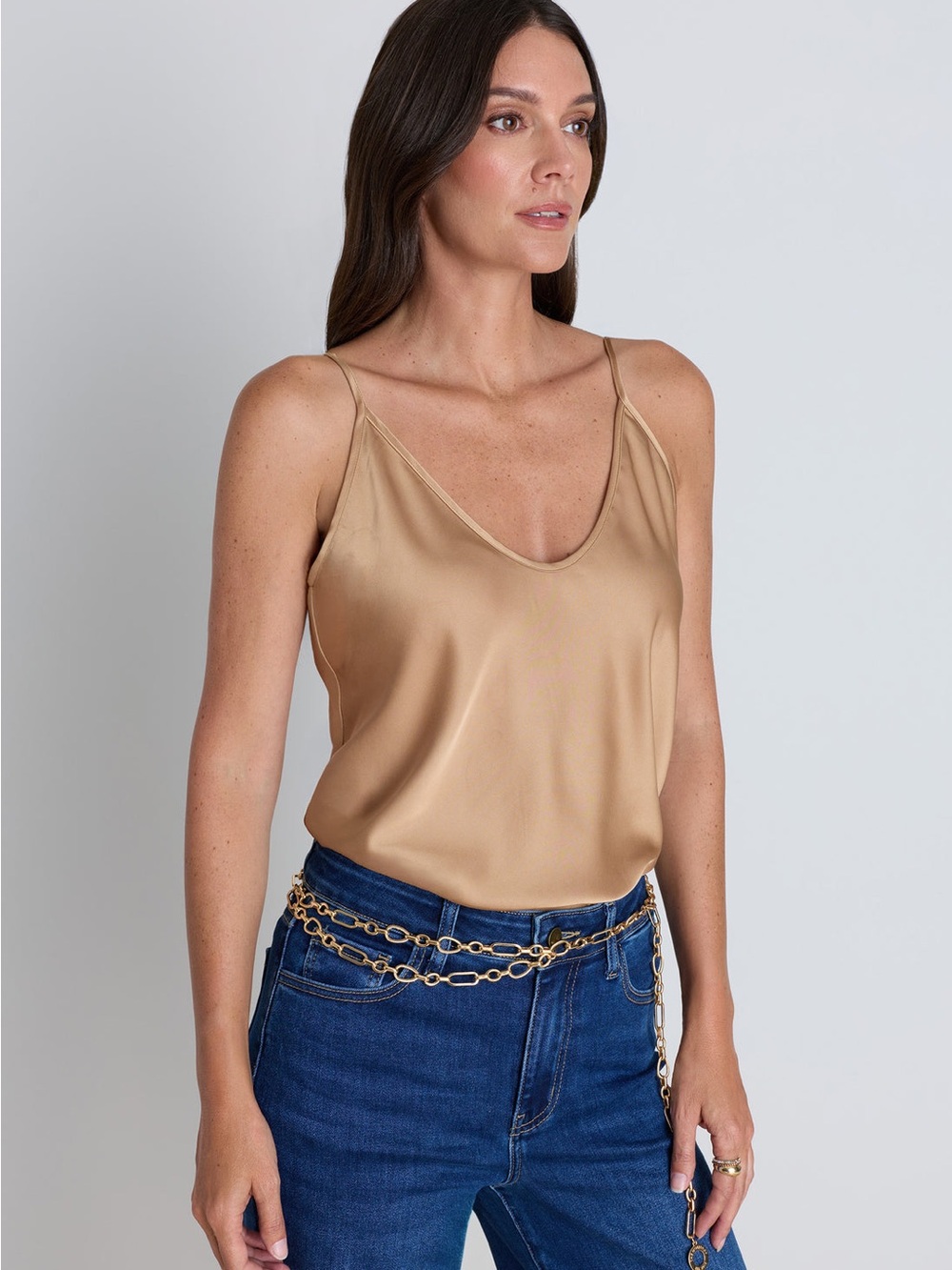 NWT Noli Shop YARA SILK CAMISOLE - MOCHA